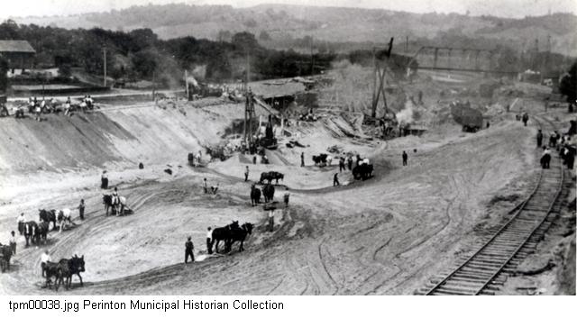 Photograph, Erie Canal repair, Bushnell’s Basin, NY