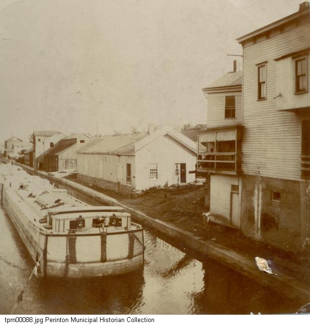 Photograph, Erie Canal barge, Fairport, NY