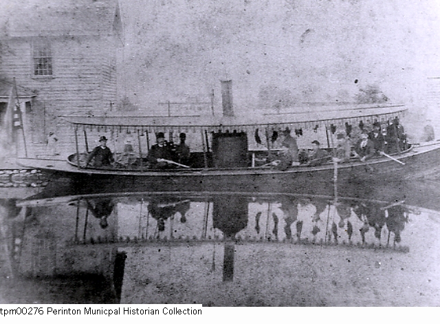 Photograph, DeLand family boat on the Erie Canal