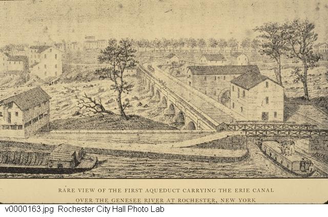 Illustration, first Erie Canal aqueduct, Rochester, NY