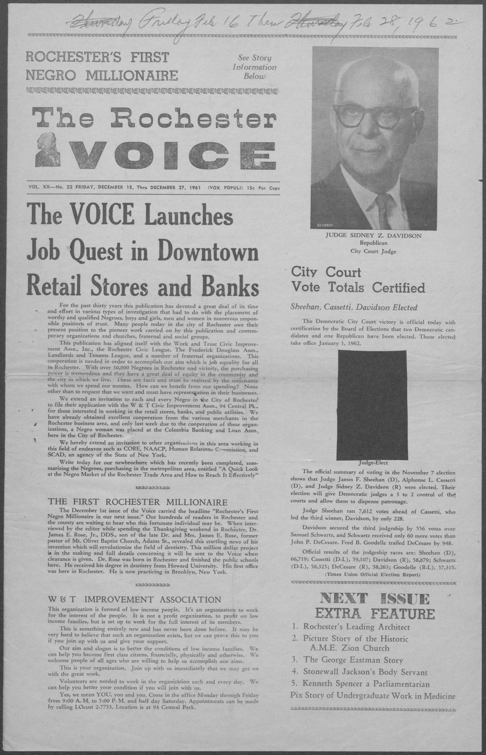 Newspaper, Rochester Voice, vol. 20, no. 22