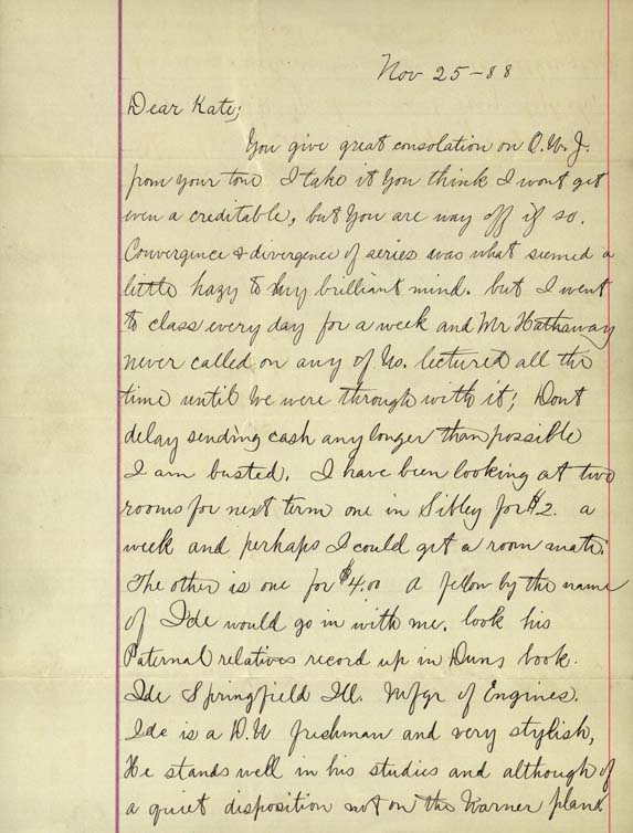 Letter, James Gleason to Kate Gleason - Rochester Voices